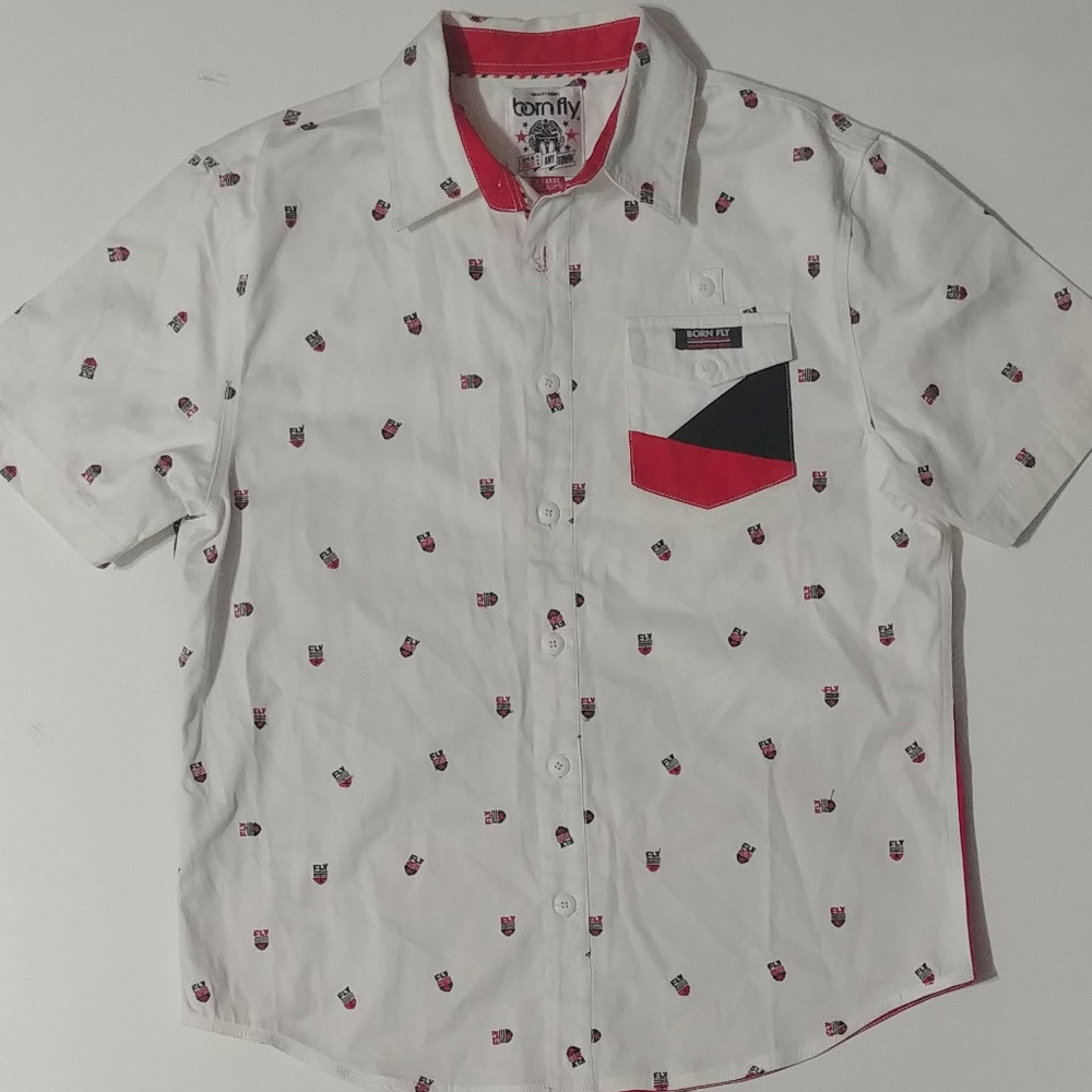 Born Fly Short Sleeve Button Shirt XL